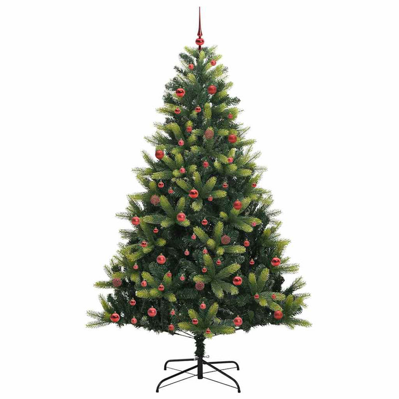 Afbeelding laden in galerijviewer, Vidaxl kunstkerstboom met scharnier 300 leds groen 210 cm pvc en pe