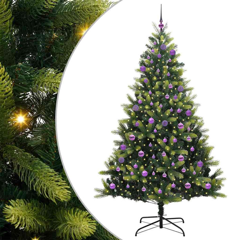 Afbeelding laden in galerijviewer, Vidaxl kunstkerstboom met scharnier 300 leds groen 240 cm pvc en pe
