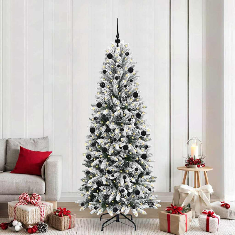 Afbeelding laden in galerijviewer, Vidaxl kunstkerstboom wit 210 cm pvc en plastic en staal en pe