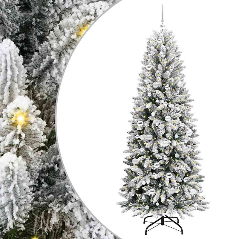 Afbeelding laden in galerijviewer, Vidaxl kunstkerstboom wit 210 cm pvc en plastic en staal en pe