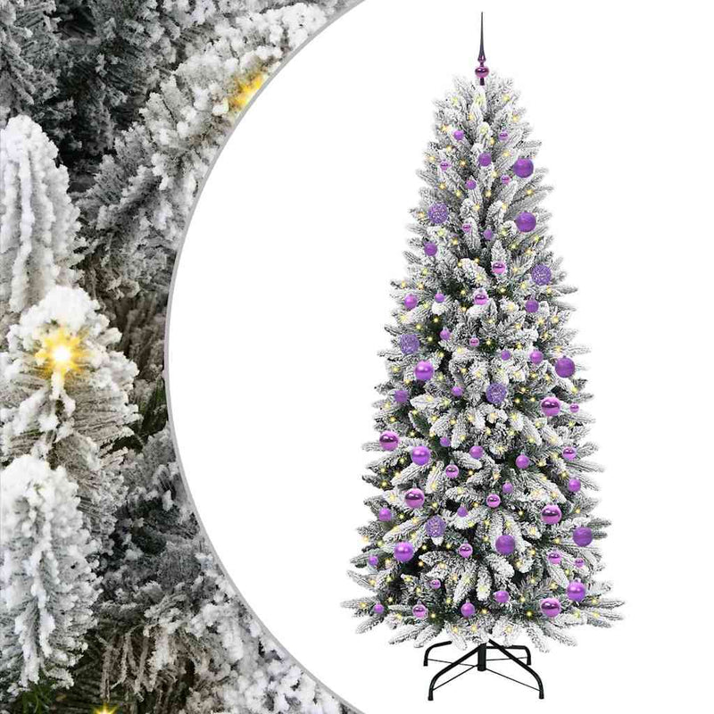 Afbeelding laden in galerijviewer, Vidaxl kunstkerstboom wit 210 cm pvc en plastic en staal en pe