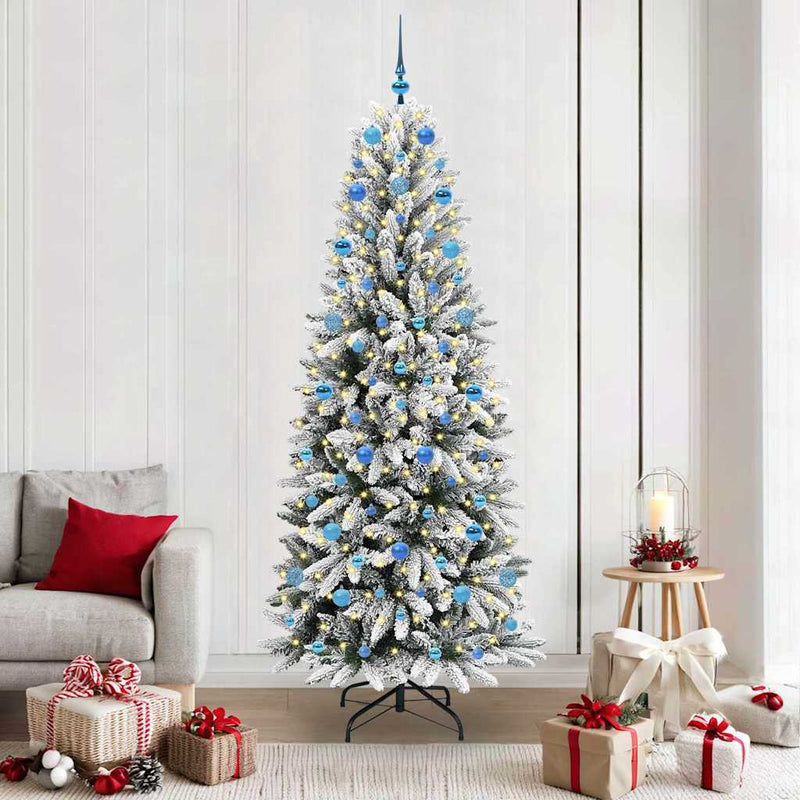 Afbeelding laden in galerijviewer, Vidaxl kunstkerstboom wit 210 cm pvc en plastic en staal en pe