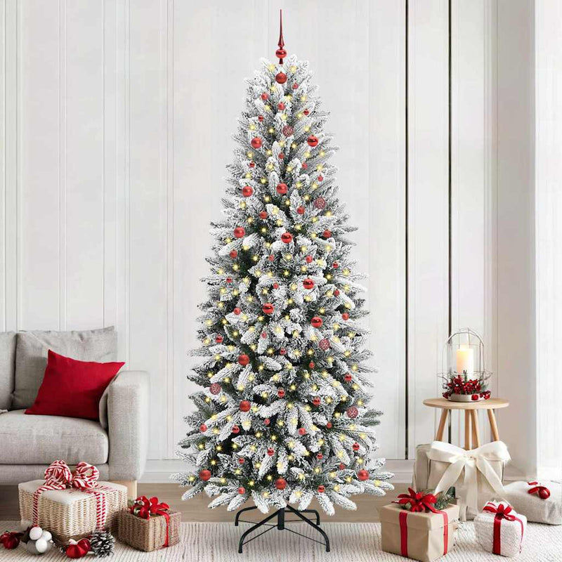 Afbeelding laden in galerijviewer, Vidaxl kunstkerstboom wit 240 cm pvc en plastic en staal en pe