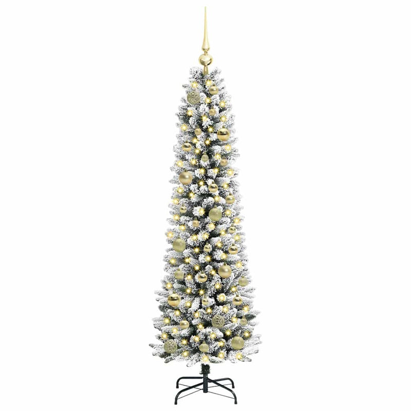 Chargez l'image dans la visionneuse de la galerie, Vidaxl kunstkerstboom met 150 led wit 150 cm pvc en metaal en plastic
