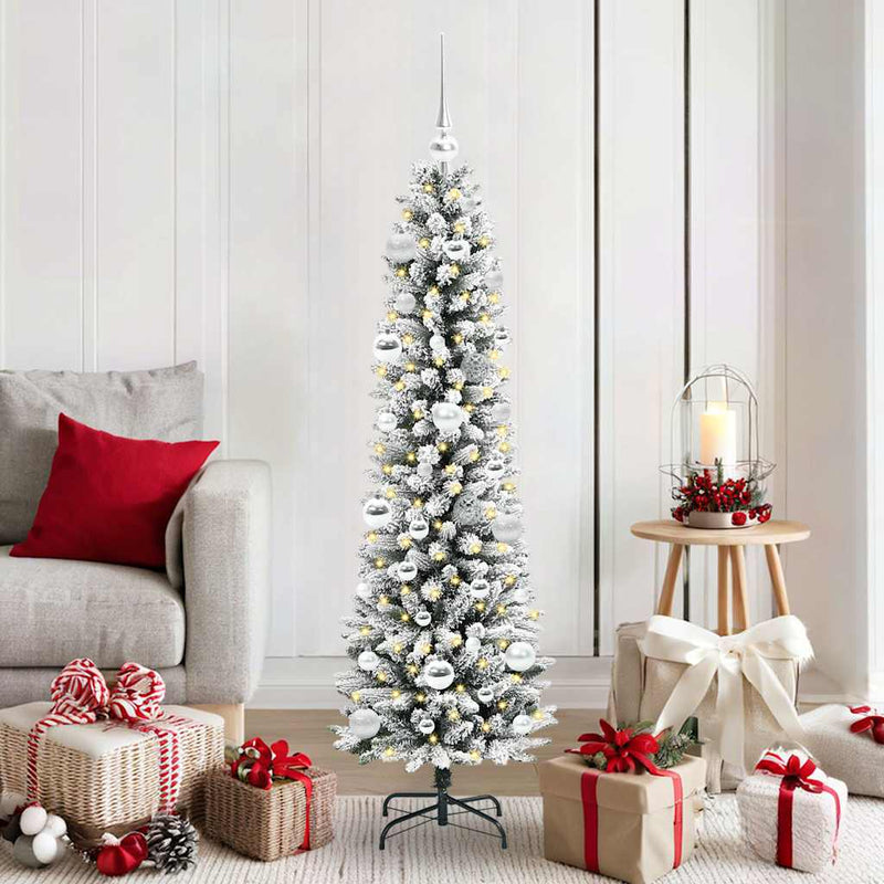 Chargez l'image dans la visionneuse de la galerie, Vidaxl kunstkerstboom met 150 led wit 150 cm pvc en metaal en plastic