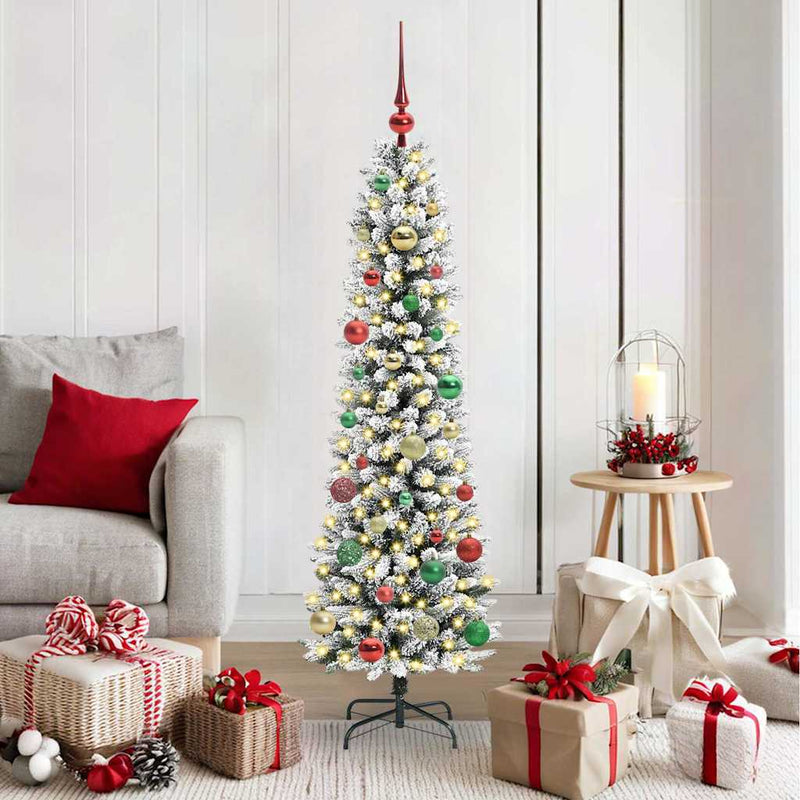 Chargez l'image dans la visionneuse de la galerie, Vidaxl kunstkerstboom met 150 led wit 150 cm pvc en metaal en plastic