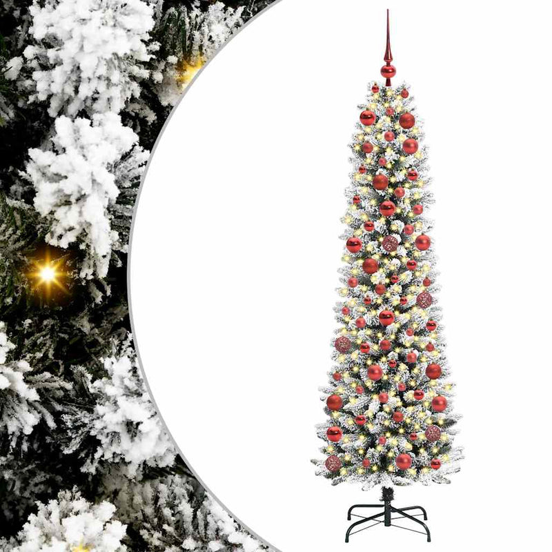 Afbeelding laden in galerijviewer, Vidaxl kunstkerstboom met 300 led wit 180 cm pvc en metaal en plastic