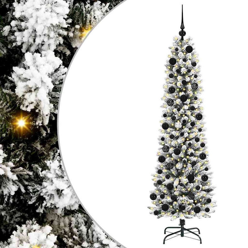 Afbeelding laden in galerijviewer, Vidaxl kunstkerstboom met 300 led wit 180 cm pvc en metaal en plastic
