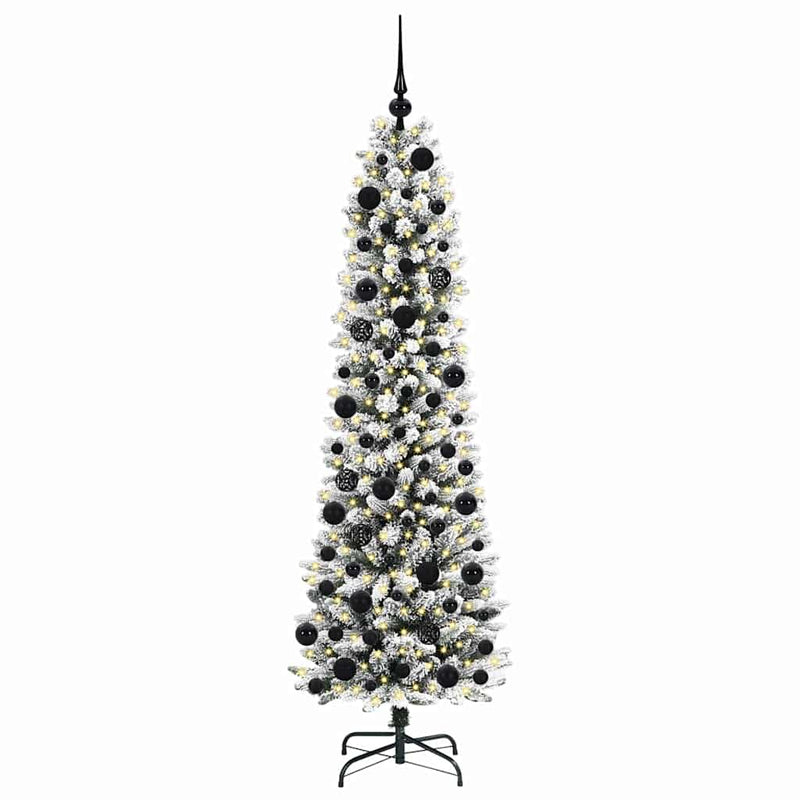 Afbeelding laden in galerijviewer, Vidaxl kunstkerstboom met 300 led wit 180 cm pvc en metaal en plastic