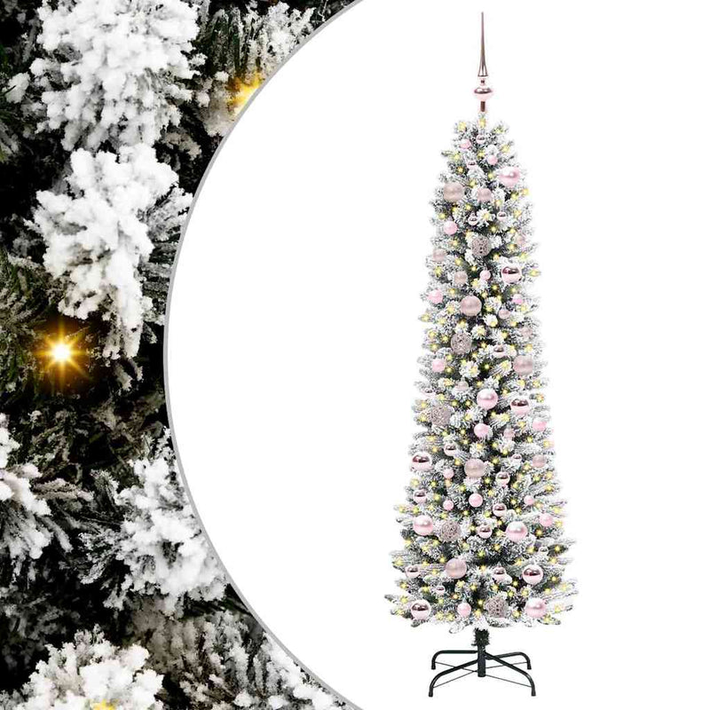 Afbeelding laden in galerijviewer, Vidaxl kunstkerstboom met 300 led wit 180 cm pvc en metaal en plastic