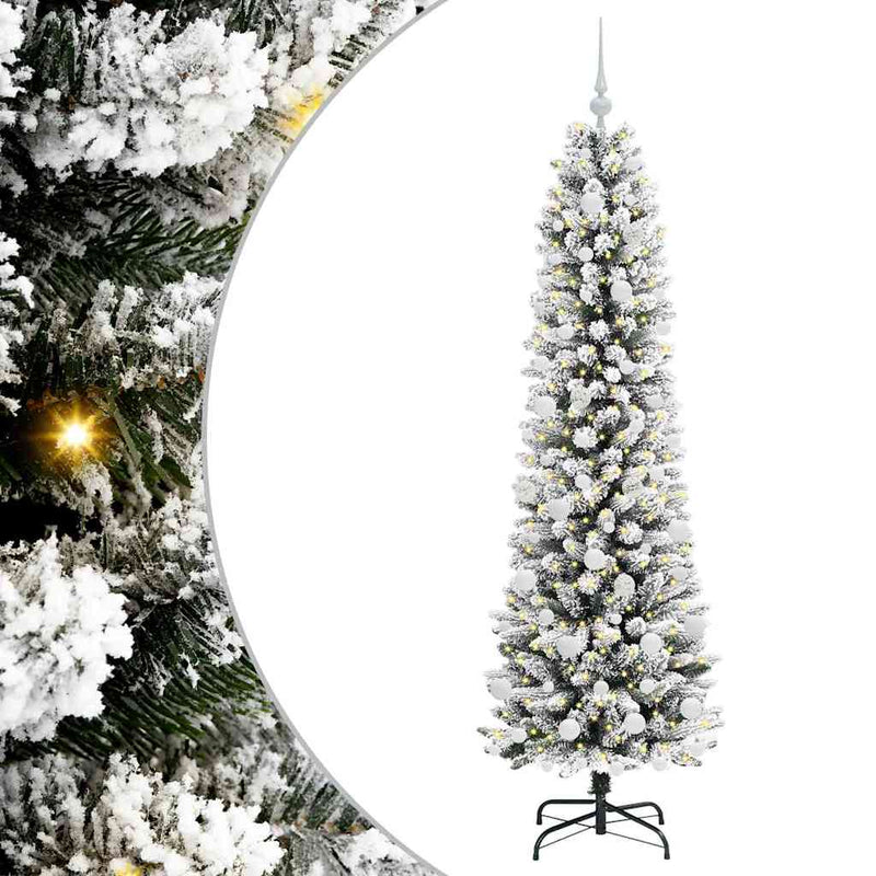 Afbeelding laden in galerijviewer, Vidaxl kunstkerstboom met 300 led wit 180 cm pvc en metaal en plastic