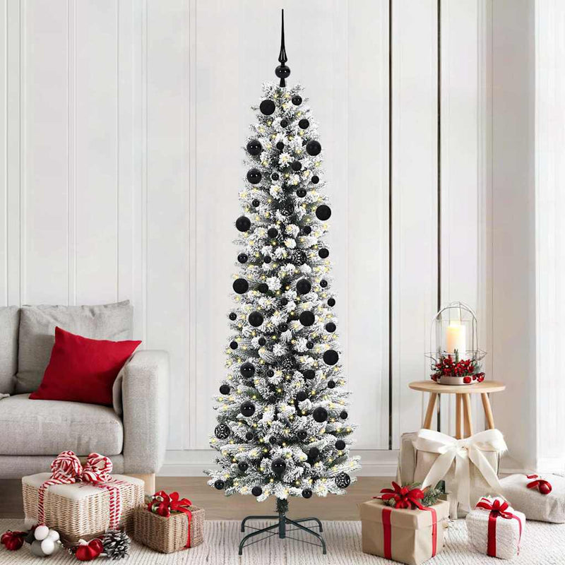 Afbeelding laden in galerijviewer, Vidaxl kunstkerstboom met 300 led wit 210 cm pvc en metaal en plastic
