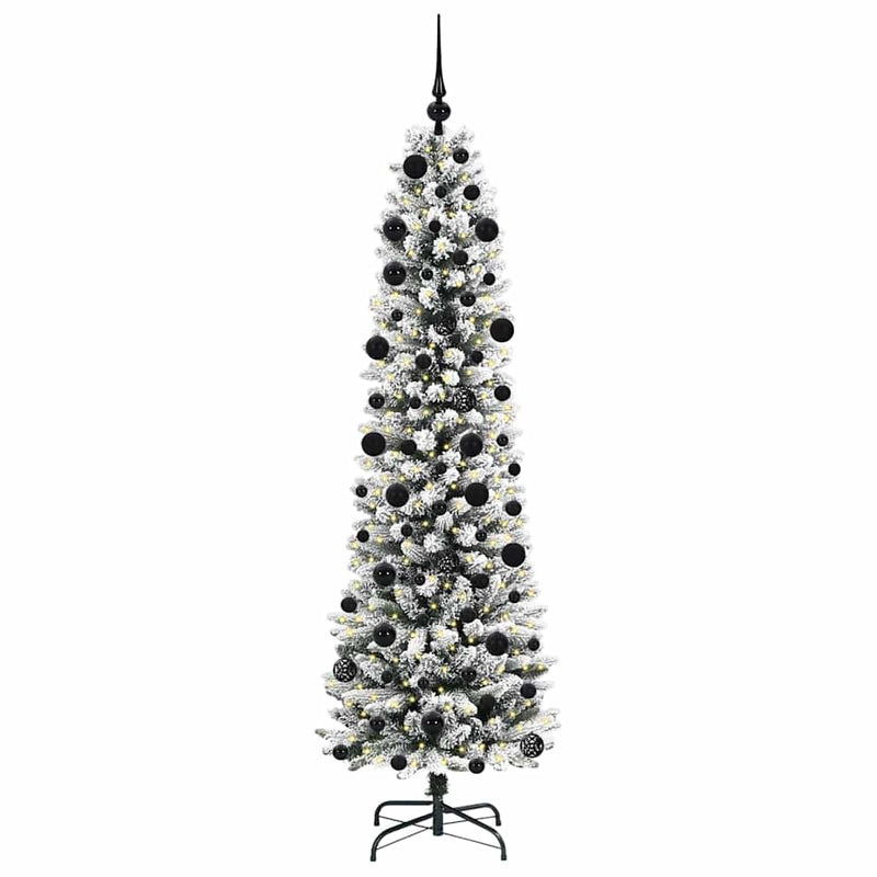Afbeelding laden in galerijviewer, Vidaxl kunstkerstboom met 300 led wit 210 cm pvc en metaal en plastic