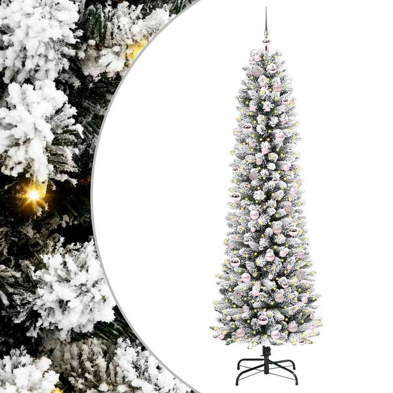 Chargez l'image dans la visionneuse de la galerie, Vidaxl kunstkerstboom met 300 led wit 210 cm pvc en metaal en plastic
