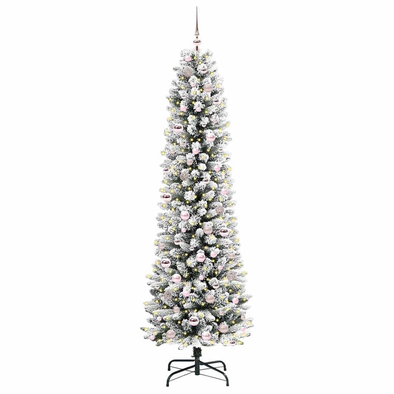 Chargez l'image dans la visionneuse de la galerie, Vidaxl kunstkerstboom met 300 led wit 210 cm pvc en metaal en plastic