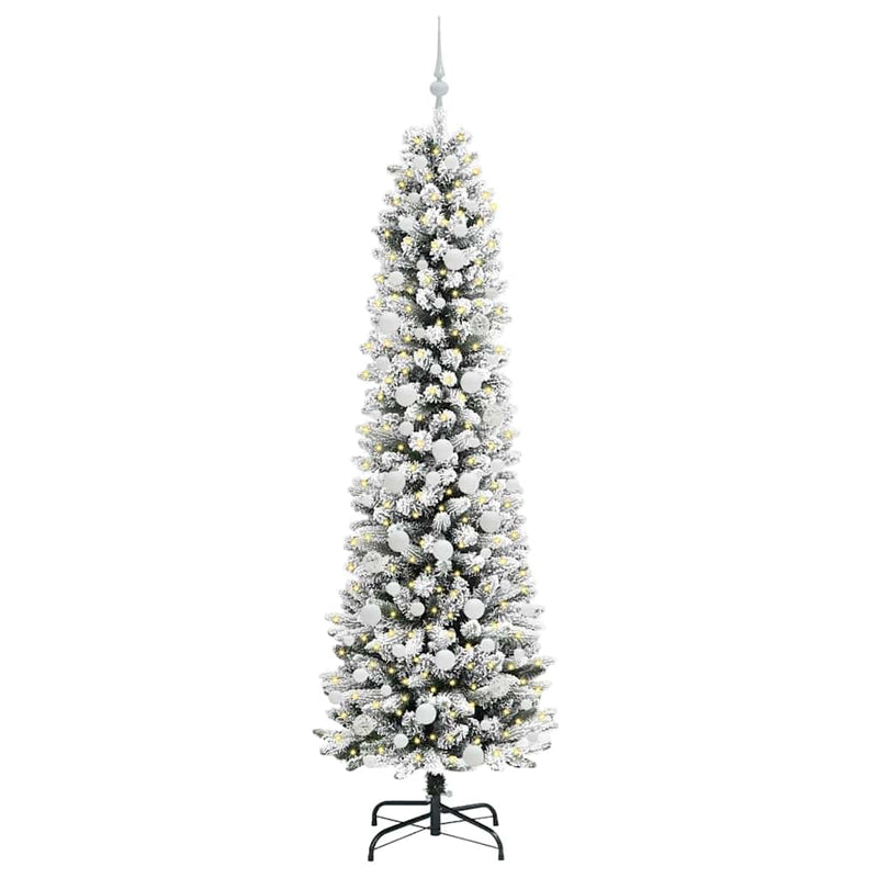Afbeelding laden in galerijviewer, Vidaxl kunstkerstboom met 300 led wit 210 cm pvc en metaal en plastic