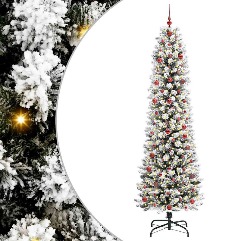 Afbeelding laden in galerijviewer, Vidaxl kunstkerstboom met 300 led wit 240 cm pvc en metaal en plastic