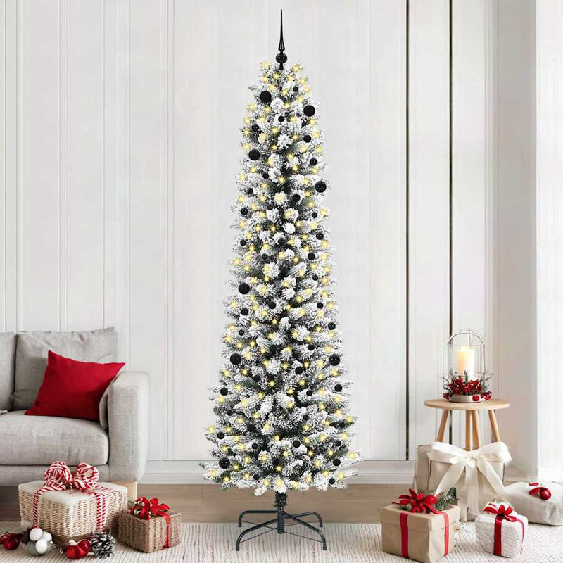 Afbeelding laden in galerijviewer, Vidaxl kunstkerstboom met 300 led wit 240 cm pvc en metaal en plastic