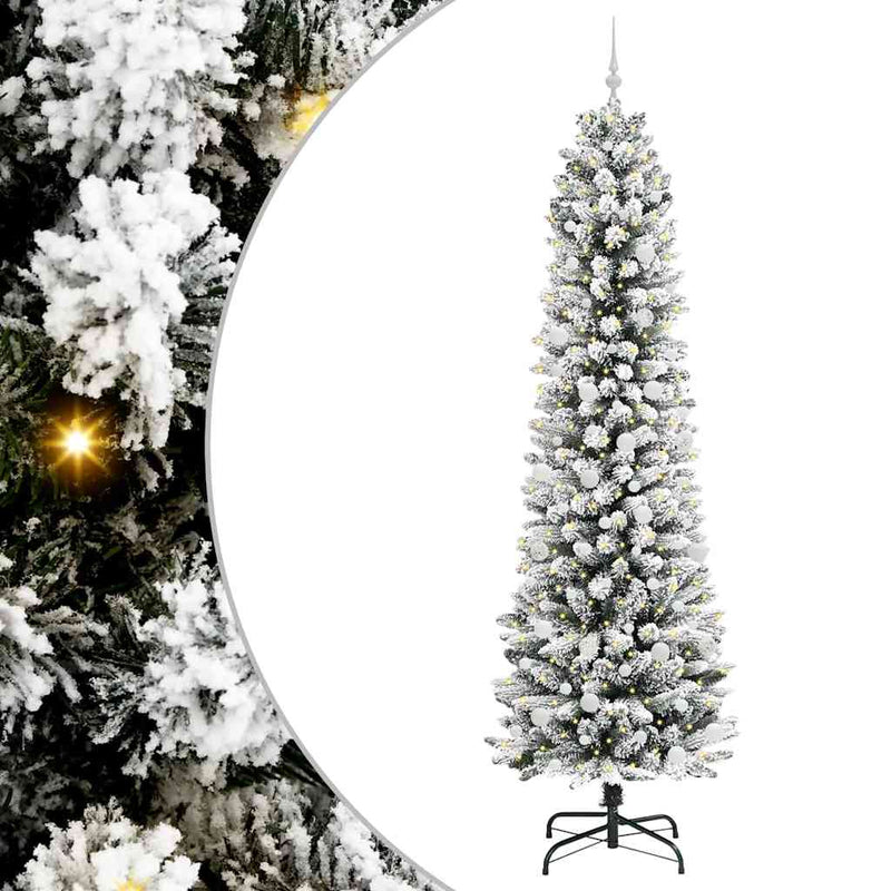 Afbeelding laden in galerijviewer, Vidaxl kunstkerstboom met 300 led wit 240 cm pvc en metaal en plastic