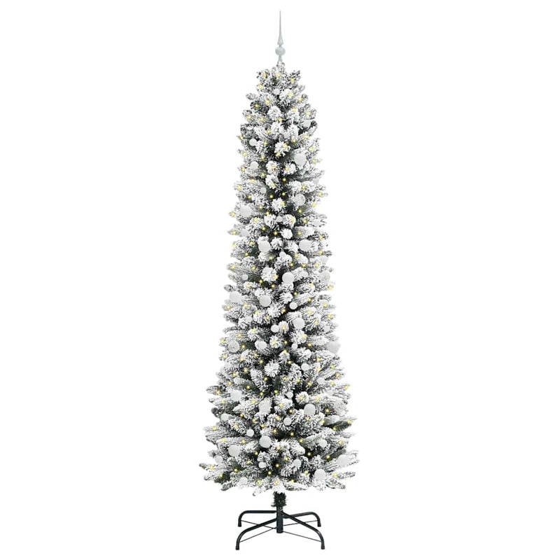 Afbeelding laden in galerijviewer, Vidaxl kunstkerstboom met 300 led wit 240 cm pvc en metaal en plastic