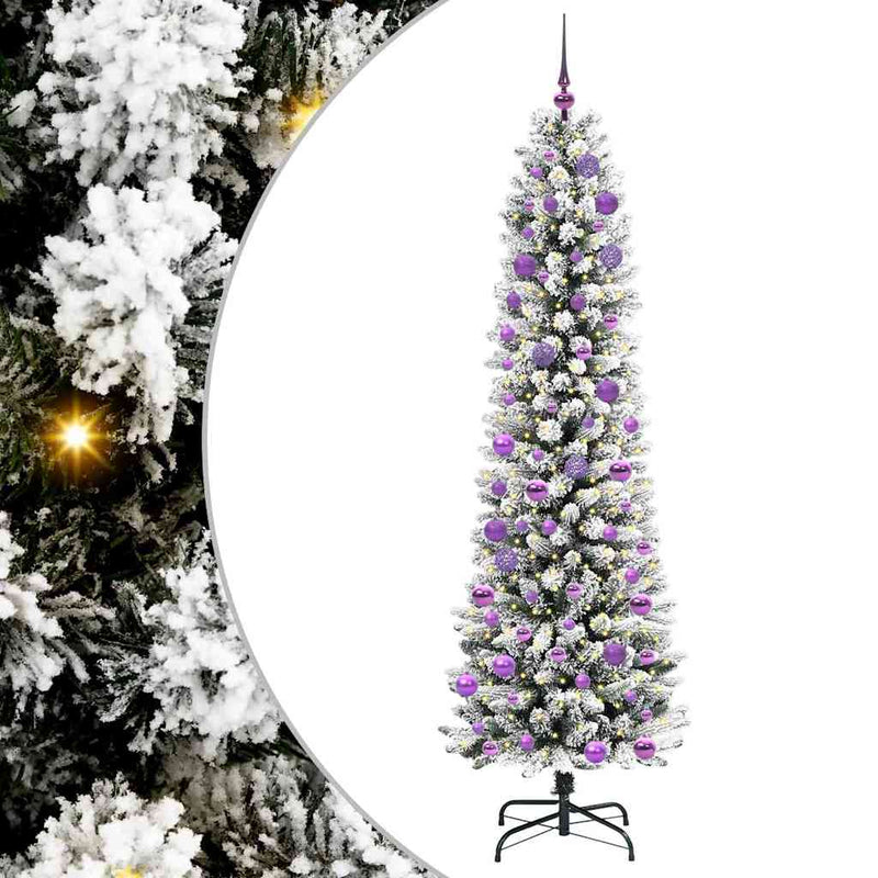 Afbeelding laden in galerijviewer, Vidaxl kunstkerstboom met 300 led wit 240 cm pvc en metaal en plastic