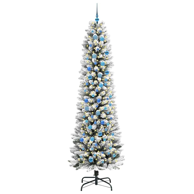 Afbeelding laden in galerijviewer, Vidaxl kunstkerstboom met 300 led wit 240 cm pvc en metaal en plastic