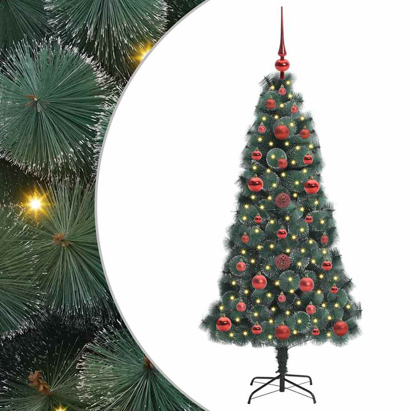 ギャラリービューアに画像をロードする, Vidaxl artificial pre-lit kerstboom met ballenset groen 120 cm pet