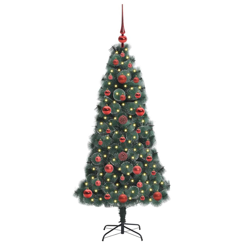 ギャラリービューアに画像をロードする, Vidaxl artificial pre-lit kerstboom met ballenset groen 120 cm pet