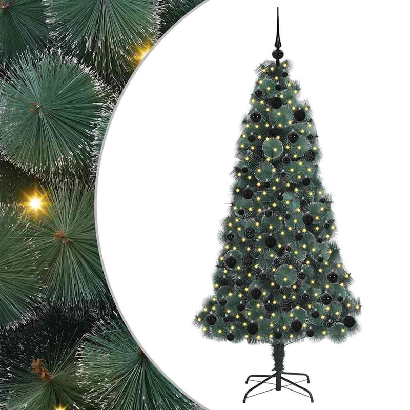 ギャラリービューアに画像をロードする, Vidaxl kunst kerstboom met verlichting en bal set groen 180 cm pet