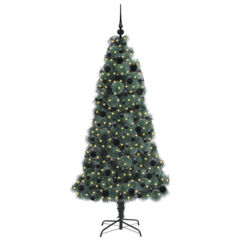 ギャラリービューアに画像をロードする, Vidaxl kunst kerstboom met verlichting en bal set groen 180 cm pet