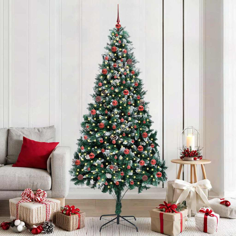 Afbeelding laden in galerijviewer, Vidaxl kunstkerstboom groen 210 cm pvc en staal en kunststof