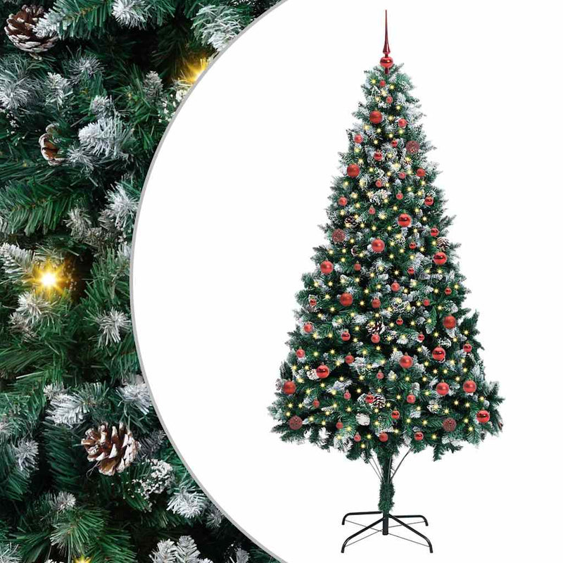 Afbeelding laden in galerijviewer, Vidaxl kunstkerstboom groen 210 cm pvc en staal en kunststof