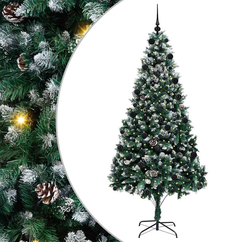 Afbeelding laden in galerijviewer, Vidaxl kunstkerstboom groen 210 cm pvc en staal en kunststof