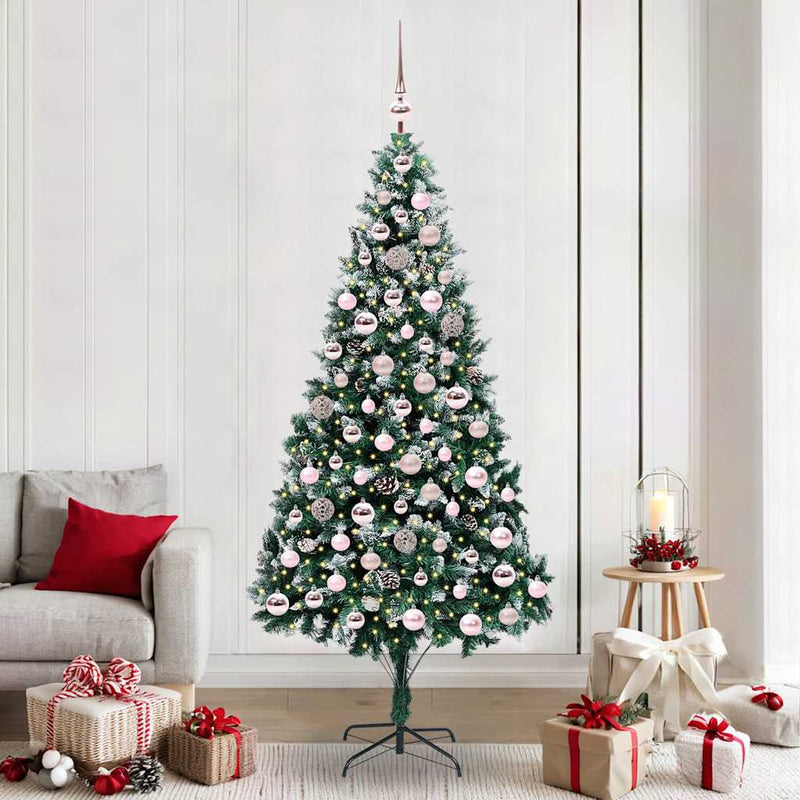 Afbeelding laden in galerijviewer, Vidaxl kunstkerstboom groen 210 cm pvc en staal en kunststof