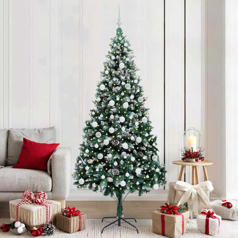 Afbeelding laden in galerijviewer, Vidaxl kunstkerstboom groen 210 cm pvc en staal en kunststof