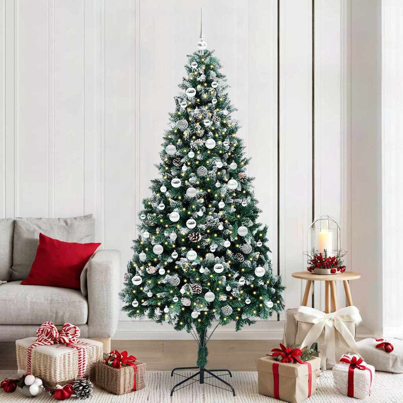 Afbeelding laden in galerijviewer, Vidaxl kunstkerstboom groen 210 cm pvc en staal en kunststof