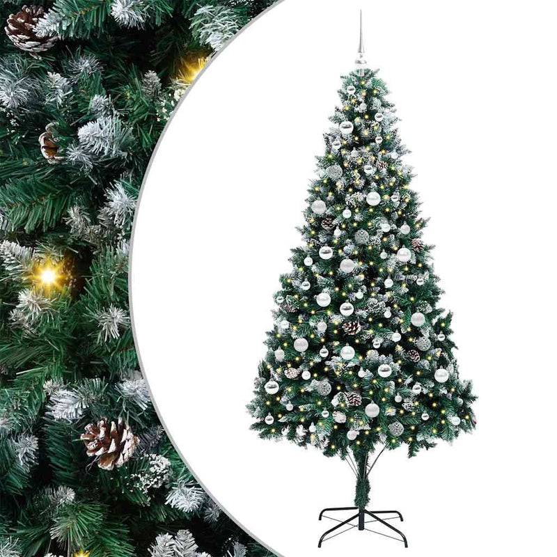 Afbeelding laden in galerijviewer, Vidaxl kunstkerstboom groen 210 cm pvc en staal en kunststof