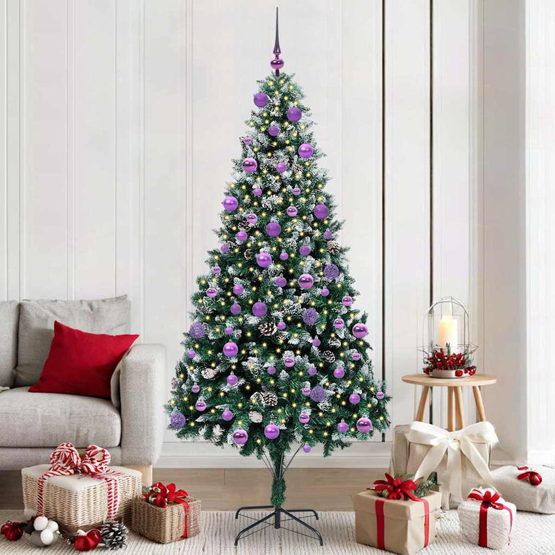 Afbeelding laden in galerijviewer, Vidaxl kunstkerstboom groen 210 cm pvc en staal en kunststof