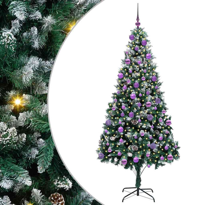 Afbeelding laden in galerijviewer, Vidaxl kunstkerstboom groen 210 cm pvc en staal en kunststof