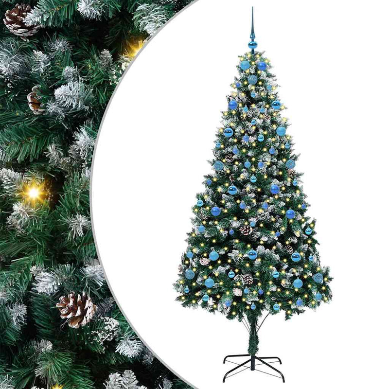 Afbeelding laden in galerijviewer, Vidaxl kunstkerstboom groen 210 cm pvc en staal en kunststof