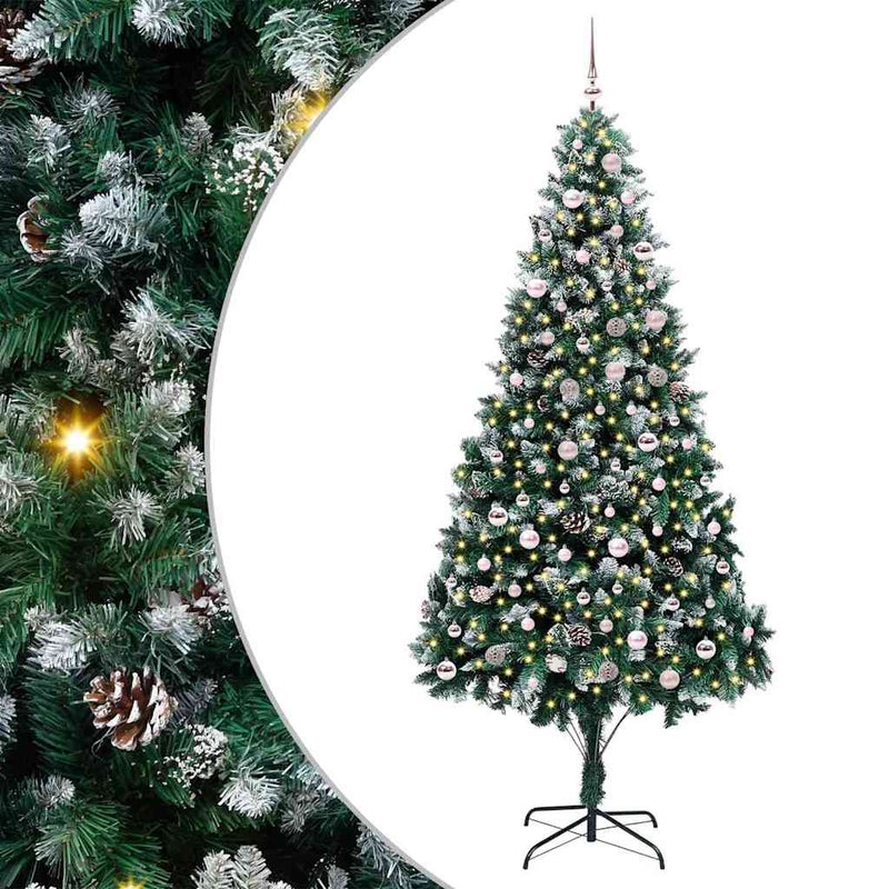 Afbeelding laden in galerijviewer, Vidaxl kunstkerstboom groen 240 cm pvc en staal en kunststof