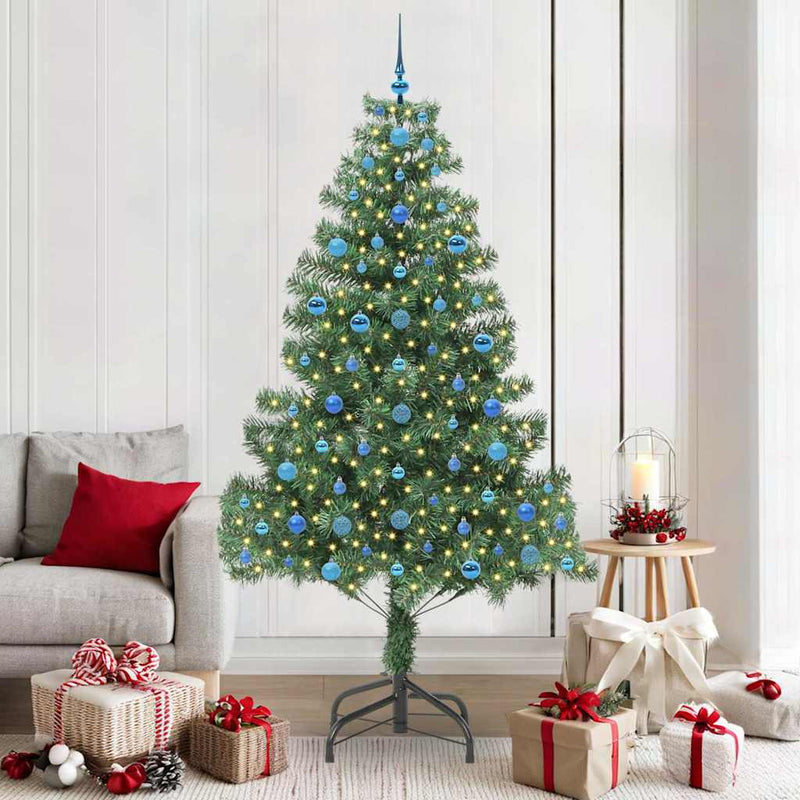 ギャラリービューアに画像をロードする, Vidaxl kerstboom met 300 led met standaard groen 210 cm pvc