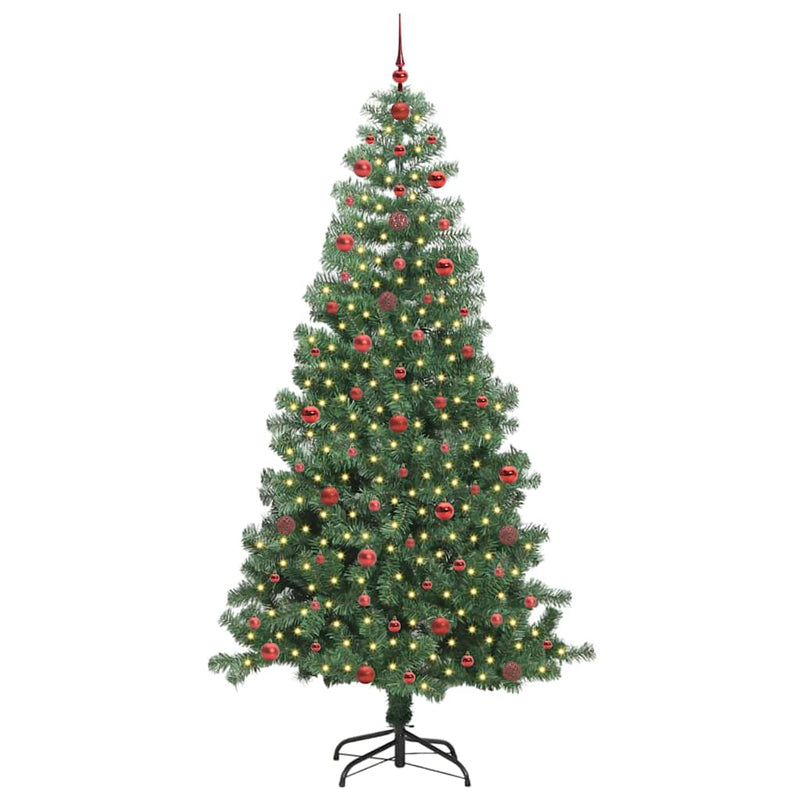 ギャラリービューアに画像をロードする, Vidaxl kerstboom met 300 led met standaard groen 240 cm pvc