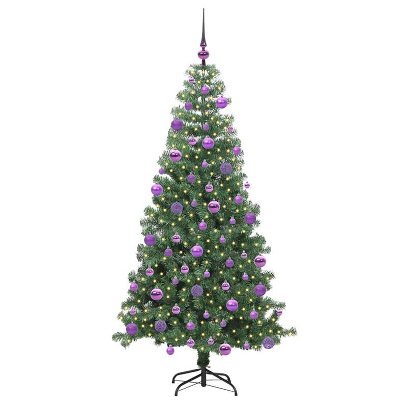 Afbeelding laden in galerijviewer, Vidaxl kerstboom met 300 led met standaard groen 240 cm pvc