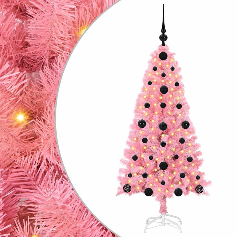 ギャラリービューアに画像をロードする, Vidaxl kerstboom met 150 led met standaard roze 120 cm pvc