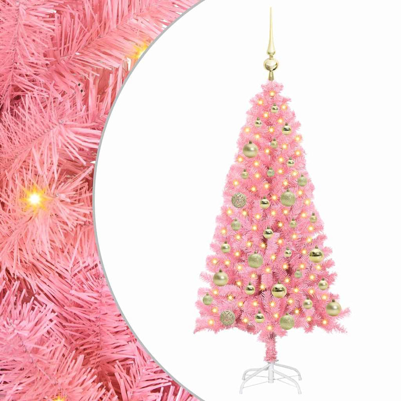 ギャラリービューアに画像をロードする, Vidaxl kerstboom met 150 led met standaard roze 120 cm pvc