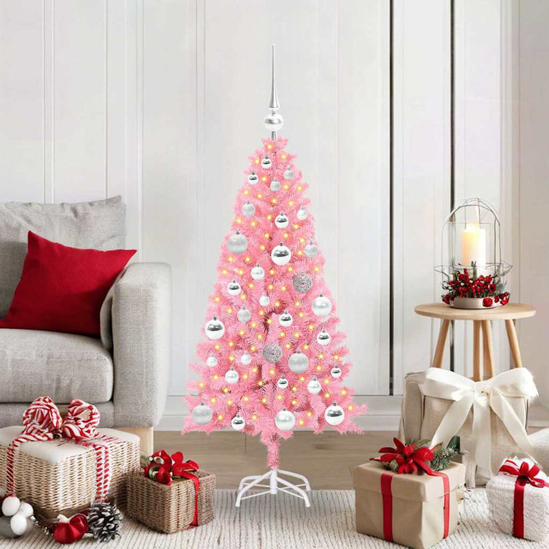 ギャラリービューアに画像をロードする, Vidaxl kerstboom met 150 led met standaard roze 120 cm pvc