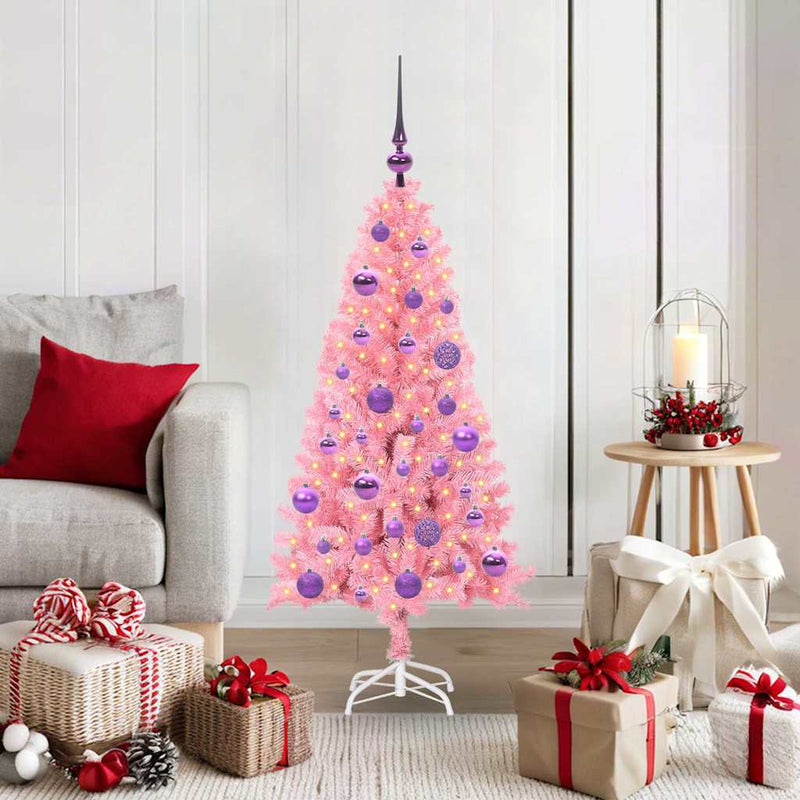 ギャラリービューアに画像をロードする, Vidaxl kerstboom met 150 led met standaard roze 120 cm pvc