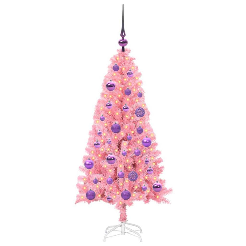 ギャラリービューアに画像をロードする, Vidaxl kerstboom met 150 led met standaard roze 120 cm pvc