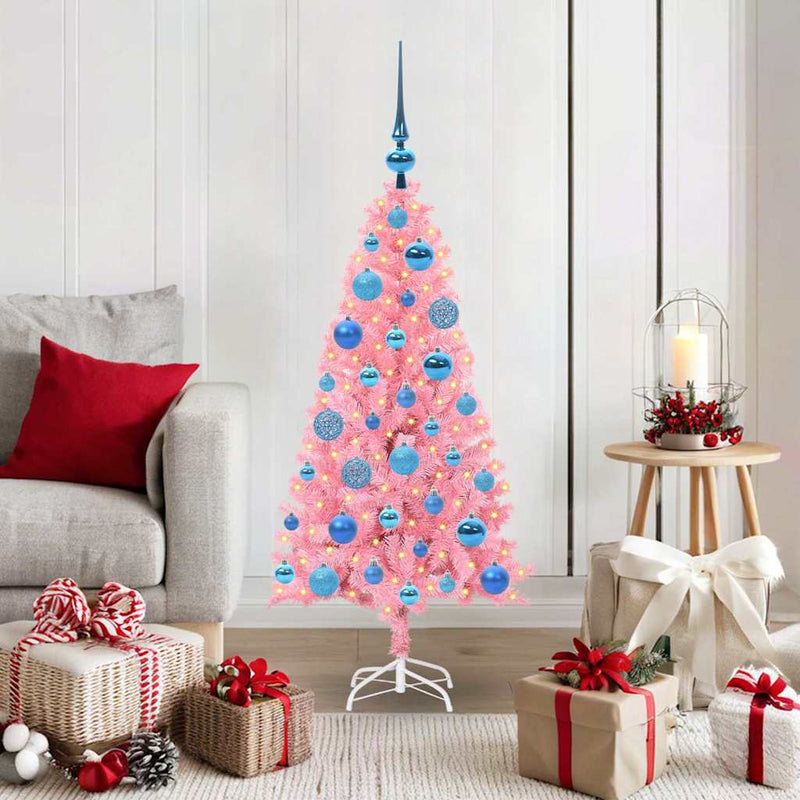 ギャラリービューアに画像をロードする, Vidaxl kerstboom met 150 led met standaard roze 120 cm pvc